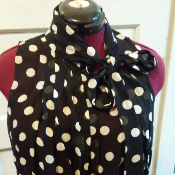 Blouse, Black polka dot, Size 10 - Picture 1 of 5